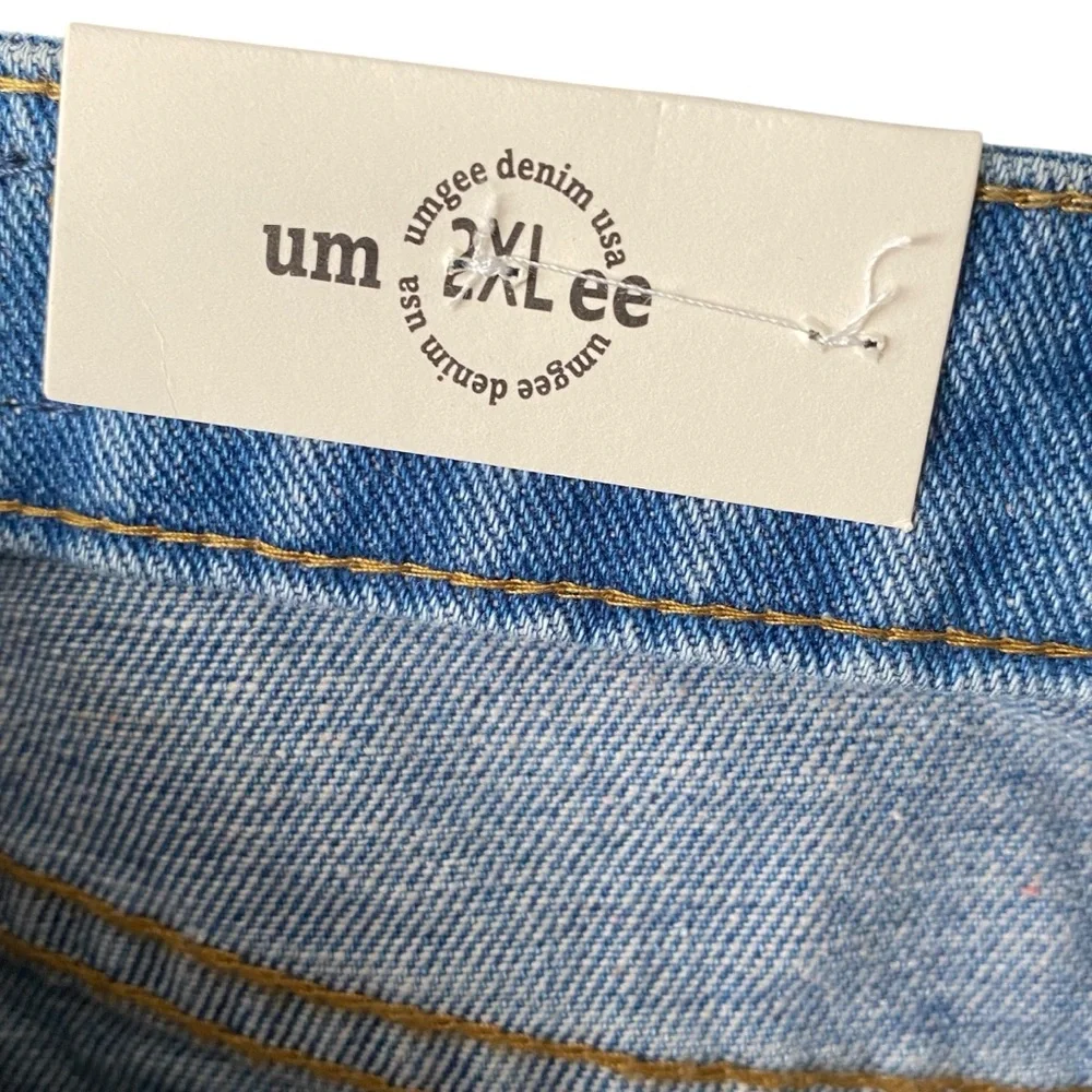 Umgee Floral Bird Embroidered Boho Denim Mini Skirt Womens Plus Size 2XL NWT